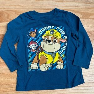 Jumping Beans Paw Patrol Rubble Chase Teal Long Sleeve Shirt size 18 months